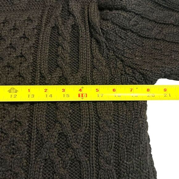 Aran Crafts Womens 100% Merino Wool Hooded Cable Knit Cardigan Sweater Full Zip - Picture 6 of 10